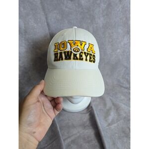 Iowa Hawkeyes Top Of The World Hat Cap White Embroidered Arched Spellout NCAA